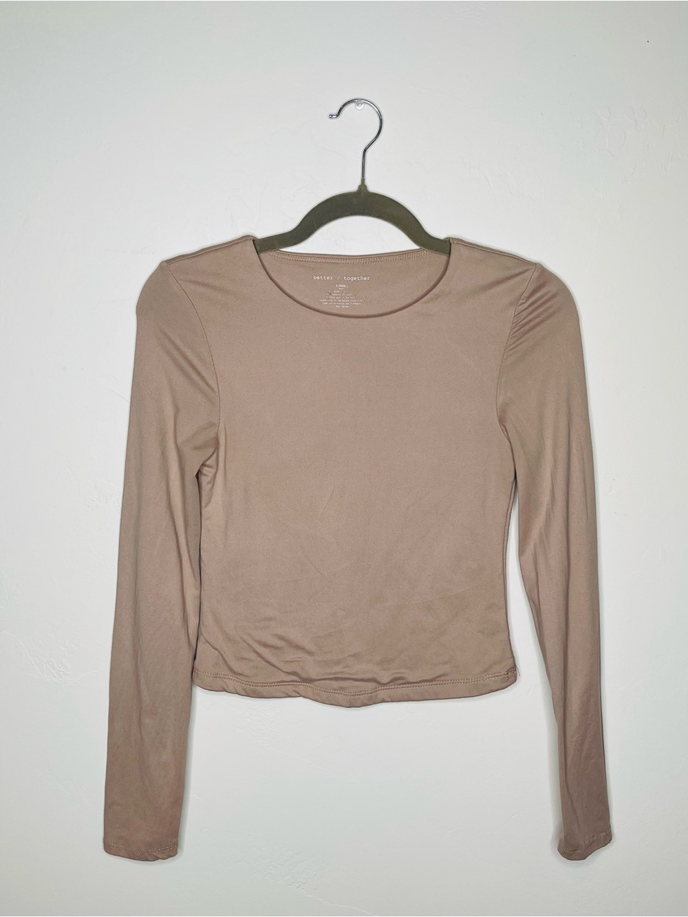 Everyday Long-Sleeve Crewneck Top - Taupe